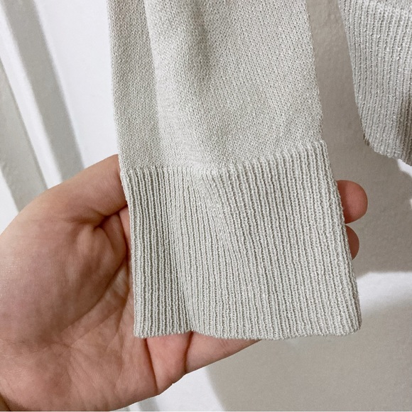 Oscar Oscar De La Renta Gray/Sliver Lace Back Cardigan Size S - Picture 5 of 8